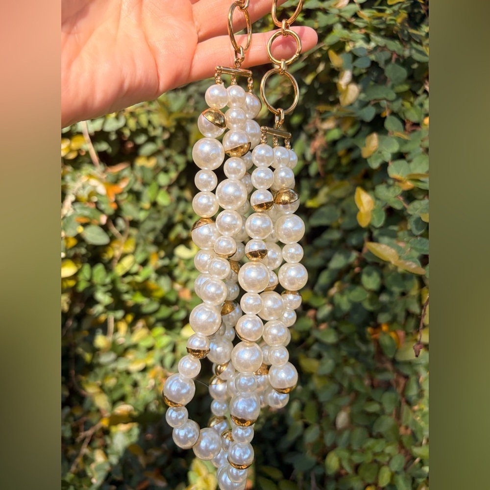 NEW! Classic Gold & Pearl Multi-Strand Necklace - Picture 6 of 12